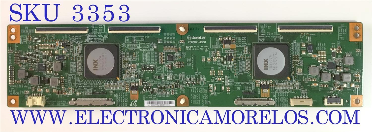 T-CON PARA TV JVC / NUMERO DE PARTE 587G555TT / V500DK1-CKS1 / MODELO DM65USR